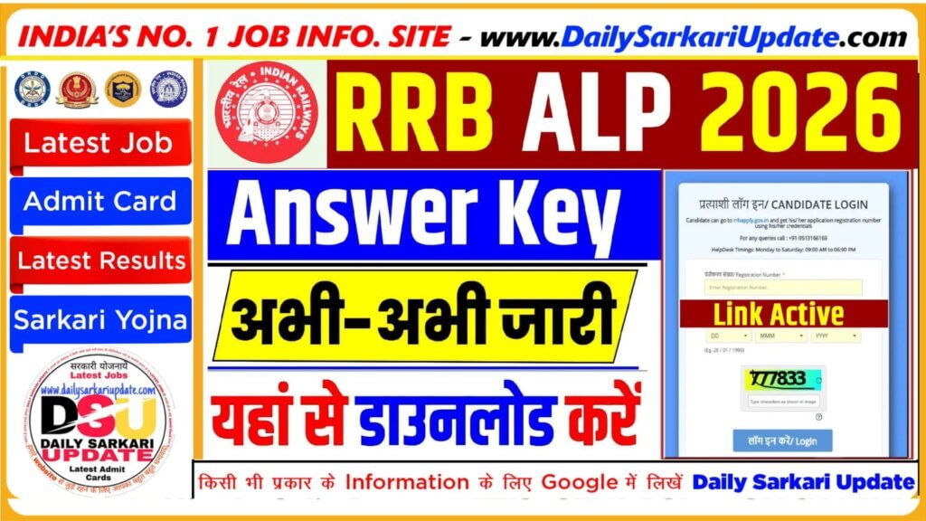 RRB ALP CBT 1 Answer Key 2026